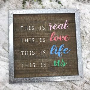 [Ashland] Galvanized Metal / Wood Sign Farmhouse Rustic Home Wall Decor